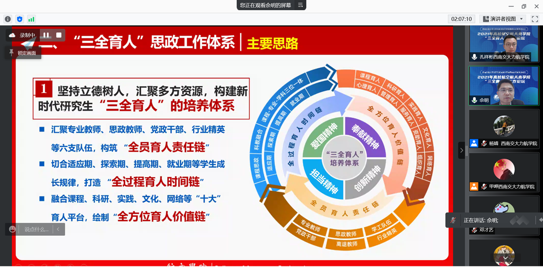 2021年高校航院三全育人工作论坛成功举办